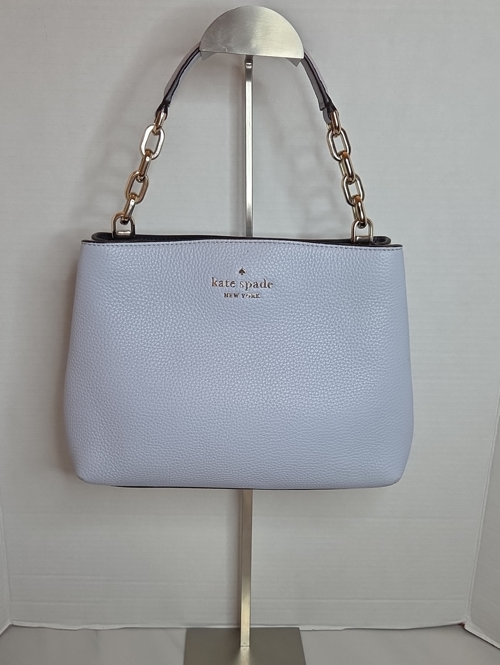 kate spade Lilac Pebbled Leather Shoulder Bag with Gold Chain
